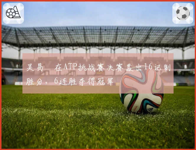 吴易昺在ATP挑战赛决赛轰出16记制胜分，6连胜夺得冠军
